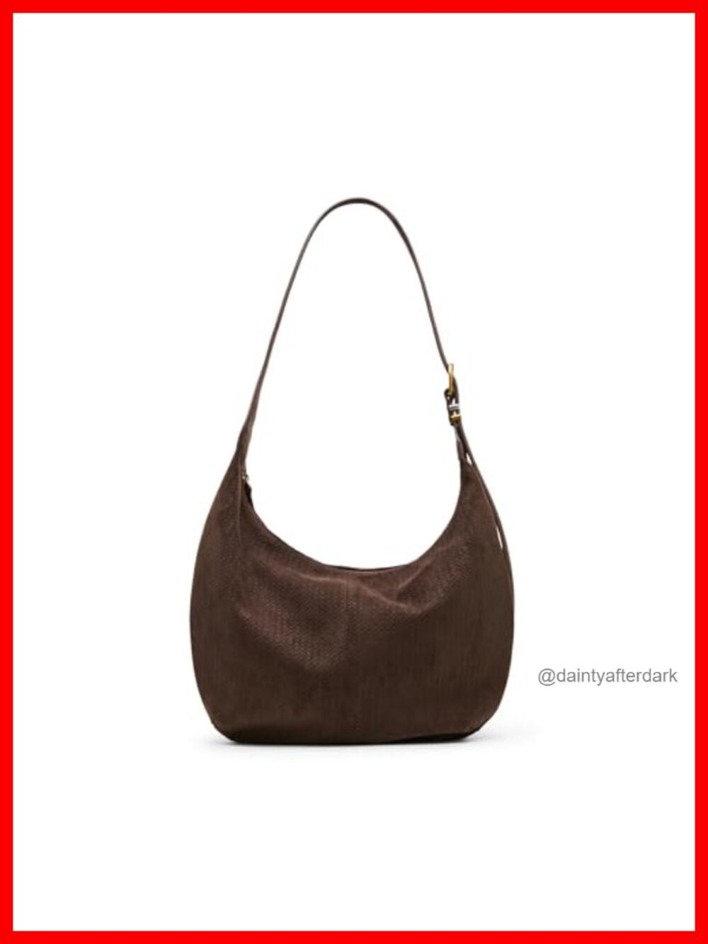 Faux Suede Hobo Bag with Zipper Closure Adjustable Strap